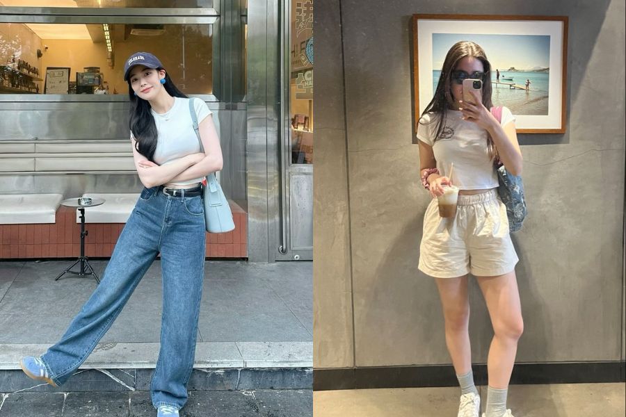 phối đồ nữ với áo thun