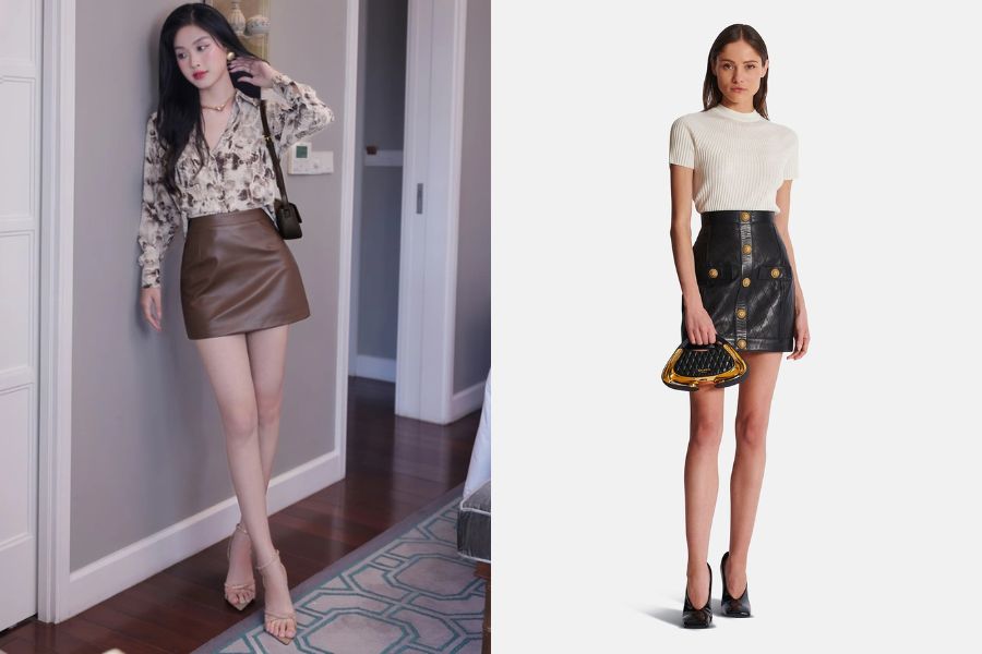 Nổi loạn và phong cách với chân váy da