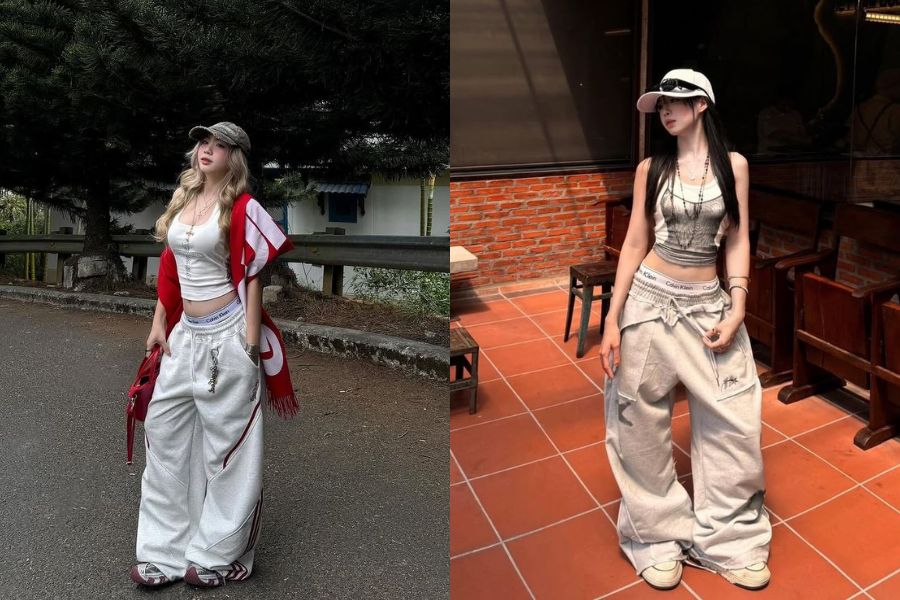 Cách phối đồ nữ cá tính đi chơi với áo phông mix quần Jogger