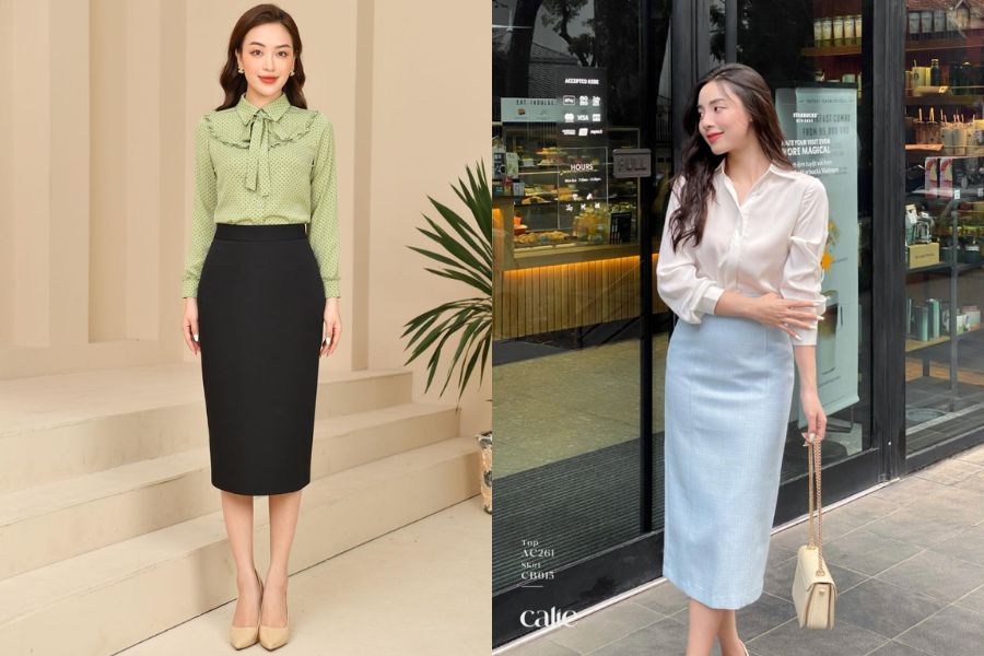 Chân váy bút chì là item không thể thiếu trong tủ đồ của các quý cô hiện đại